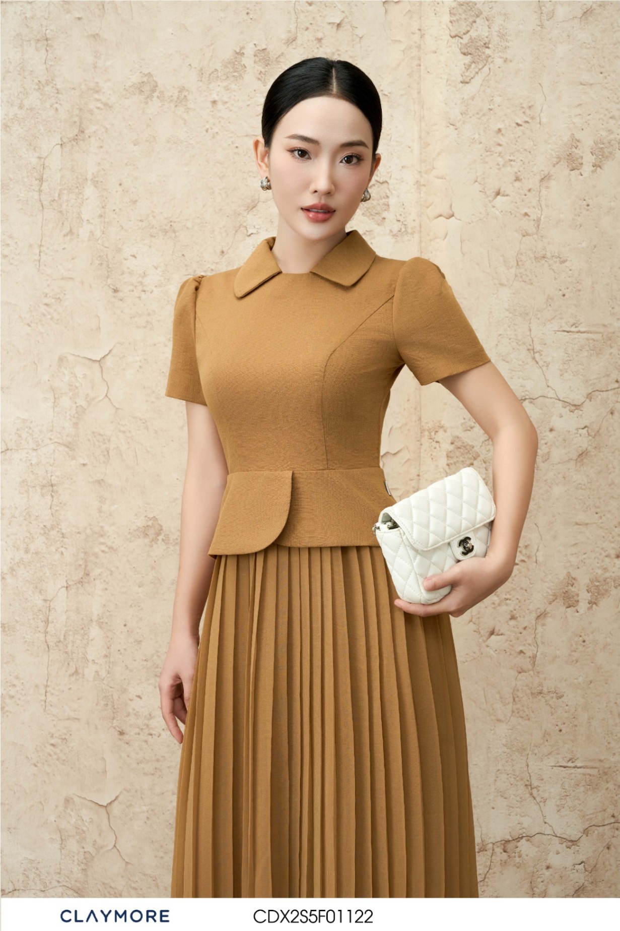 Đầm peplum dập ly