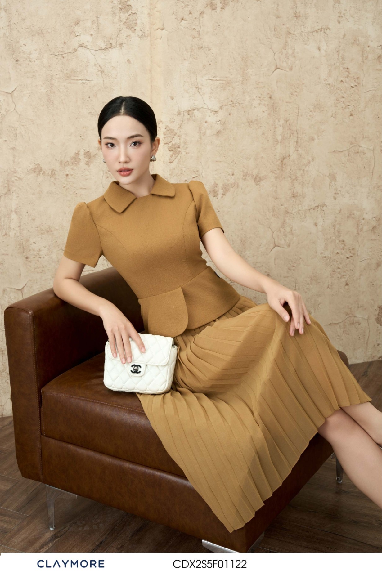Đầm peplum dập ly