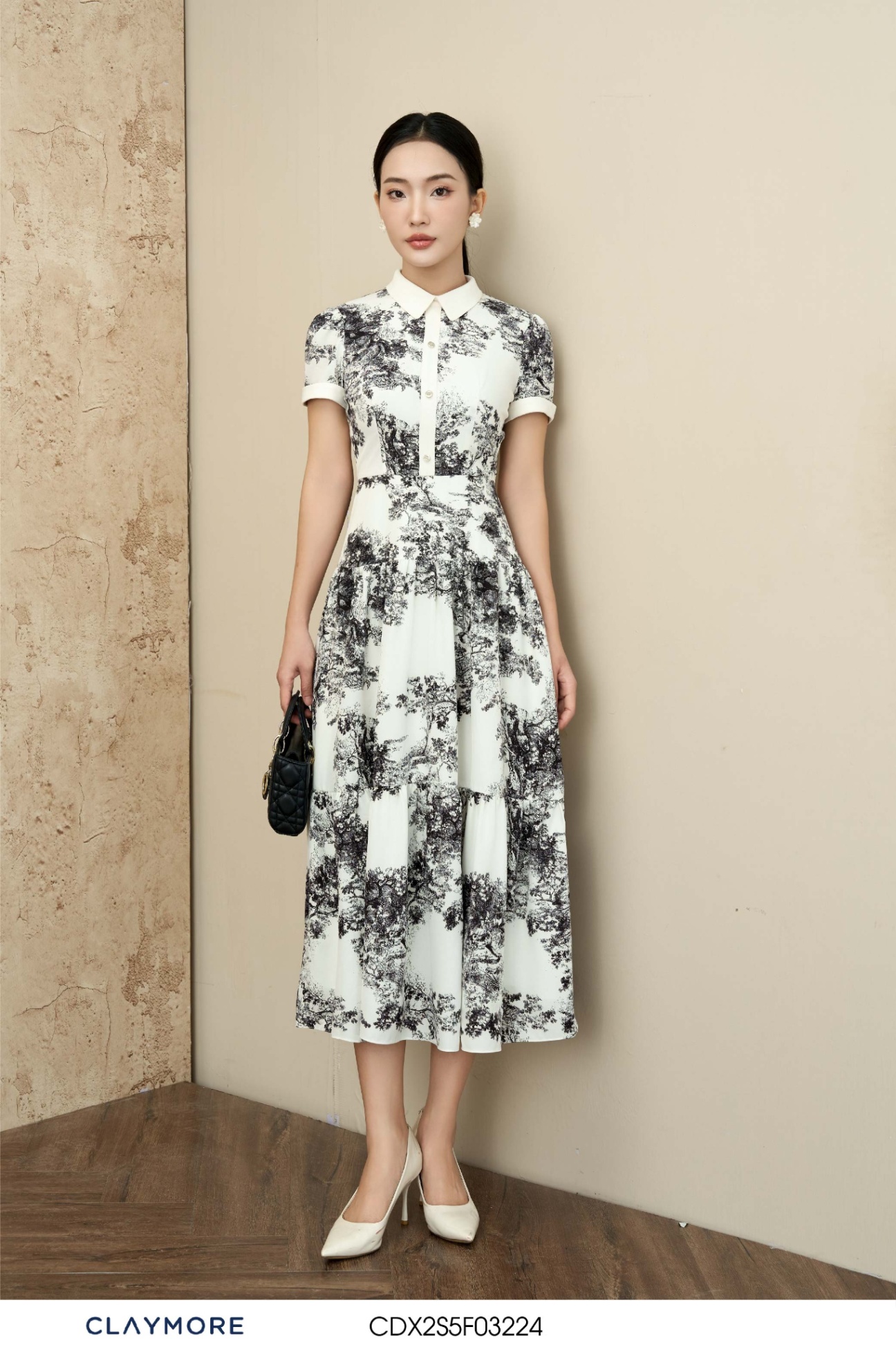 Đầm cổ đức 3 tầng