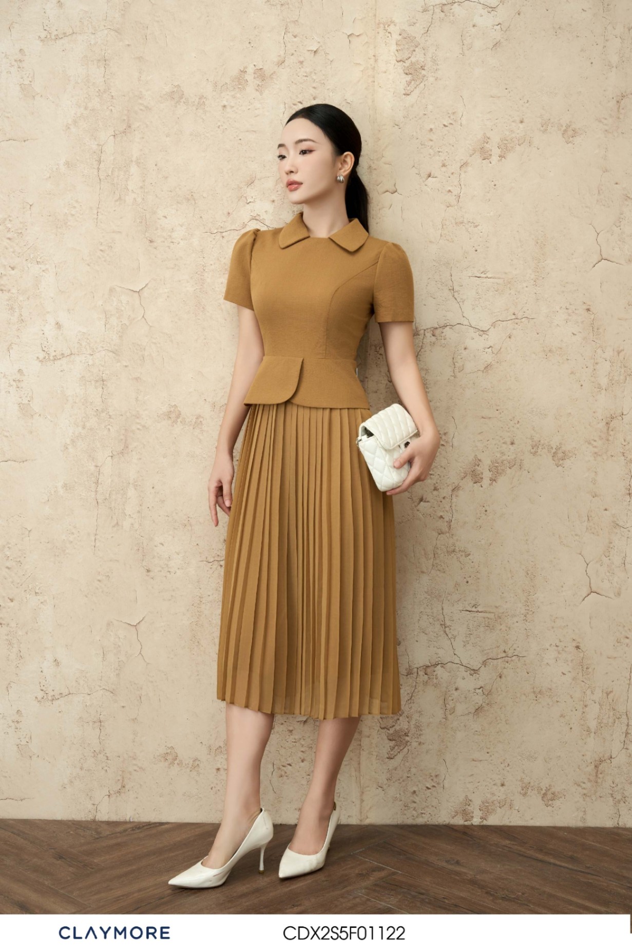 Đầm peplum dập ly