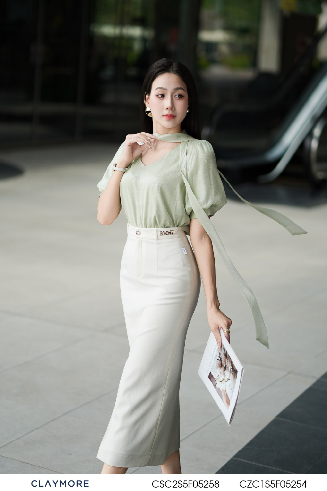 Áo cổ nơ chéo