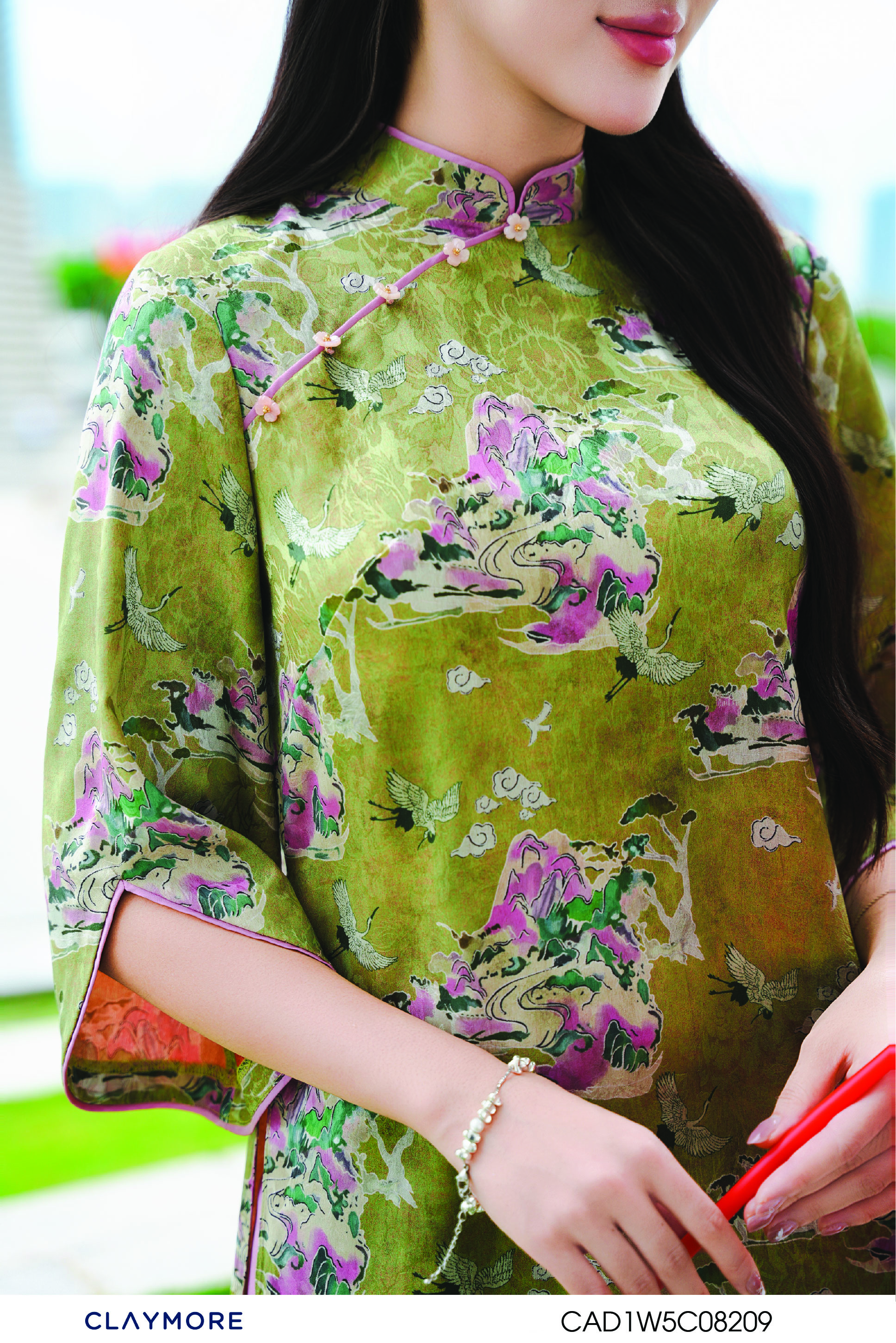 Áo dài cổ tàu tay lỡ