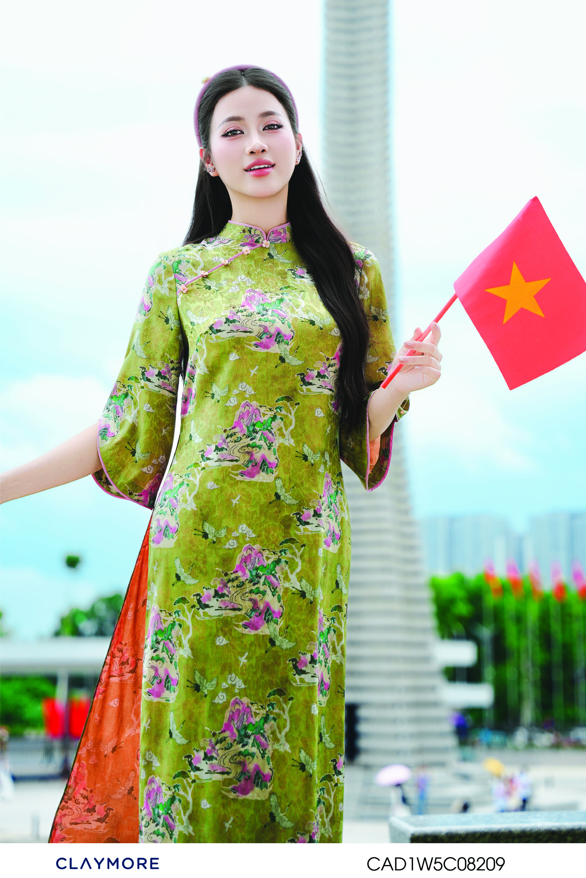 Áo dài cổ tàu tay lỡ