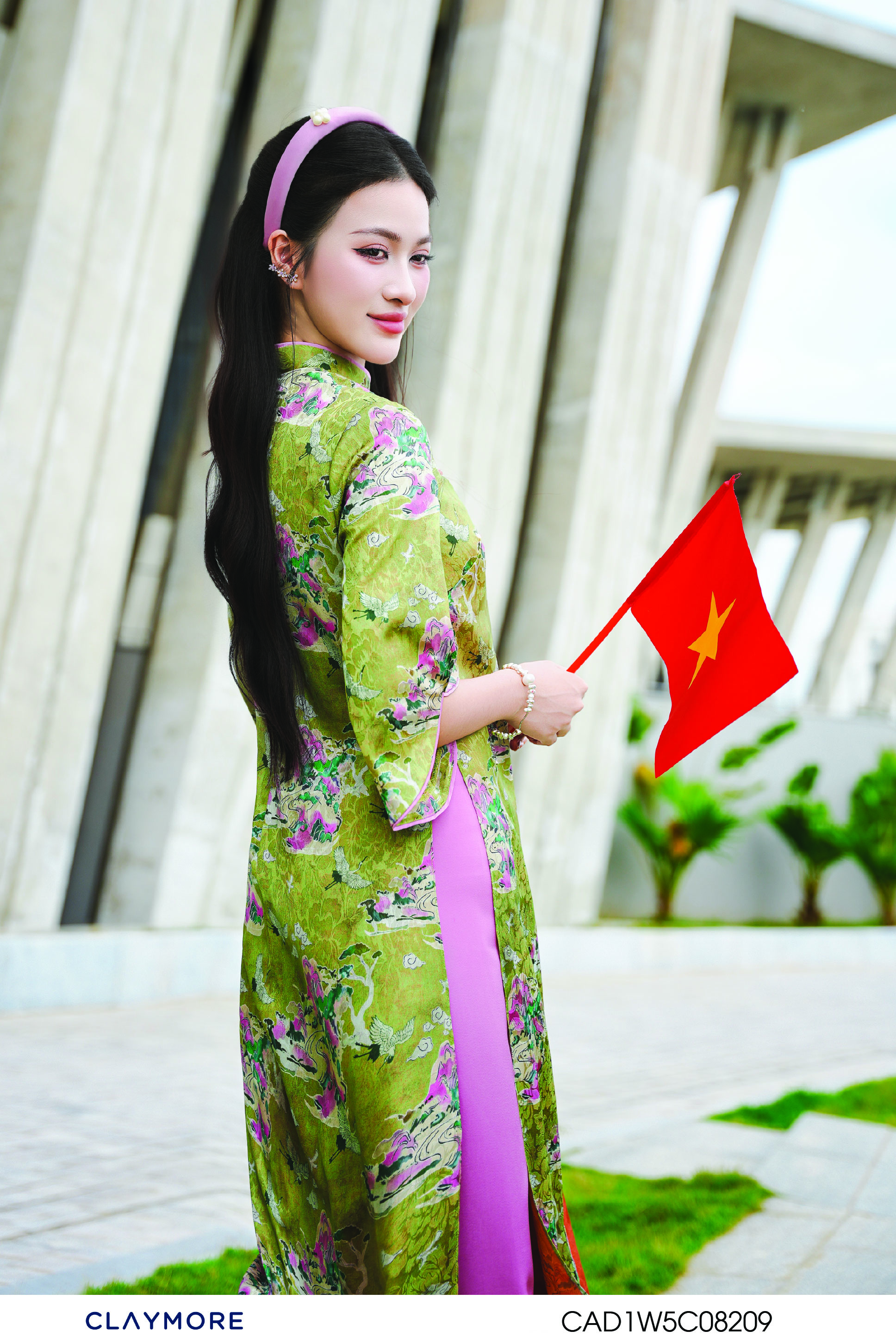 Áo dài cổ tàu tay lỡ