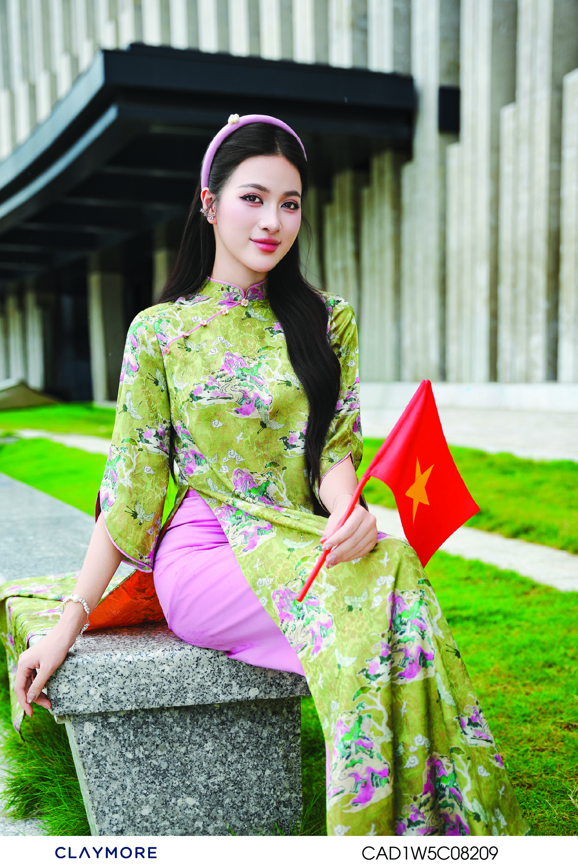 Áo dài cổ tàu tay lỡ