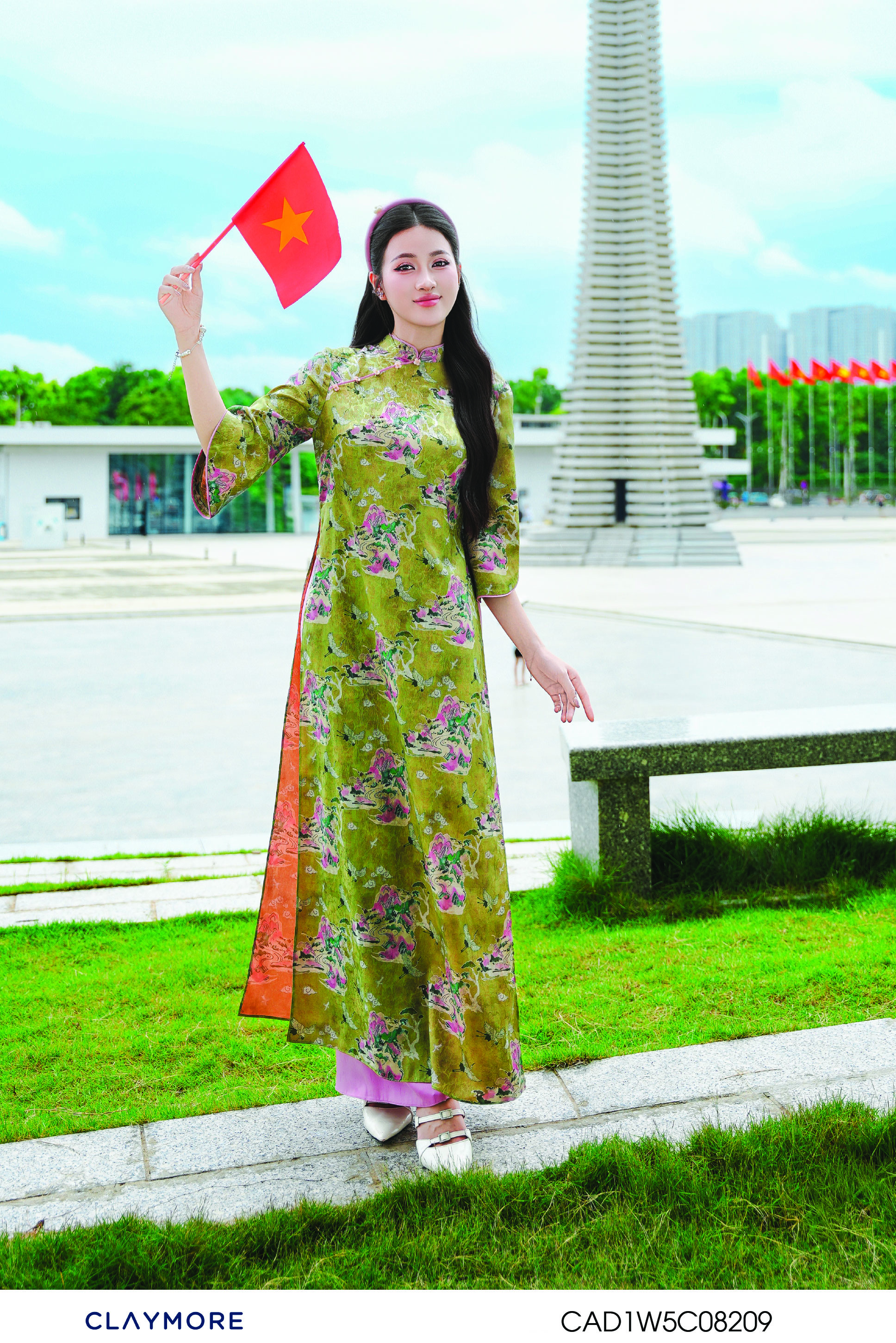 Áo dài cổ tàu tay lỡ