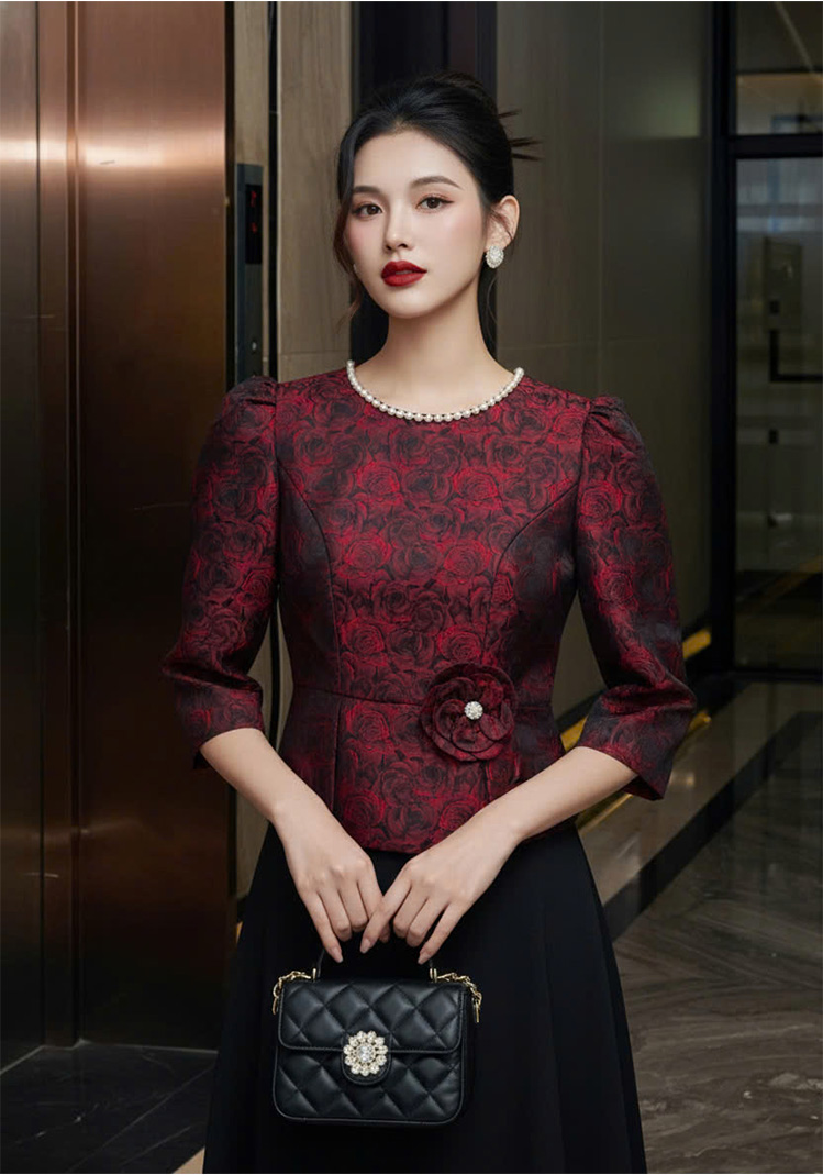 Áo peplum cổ tròn tay lỡ