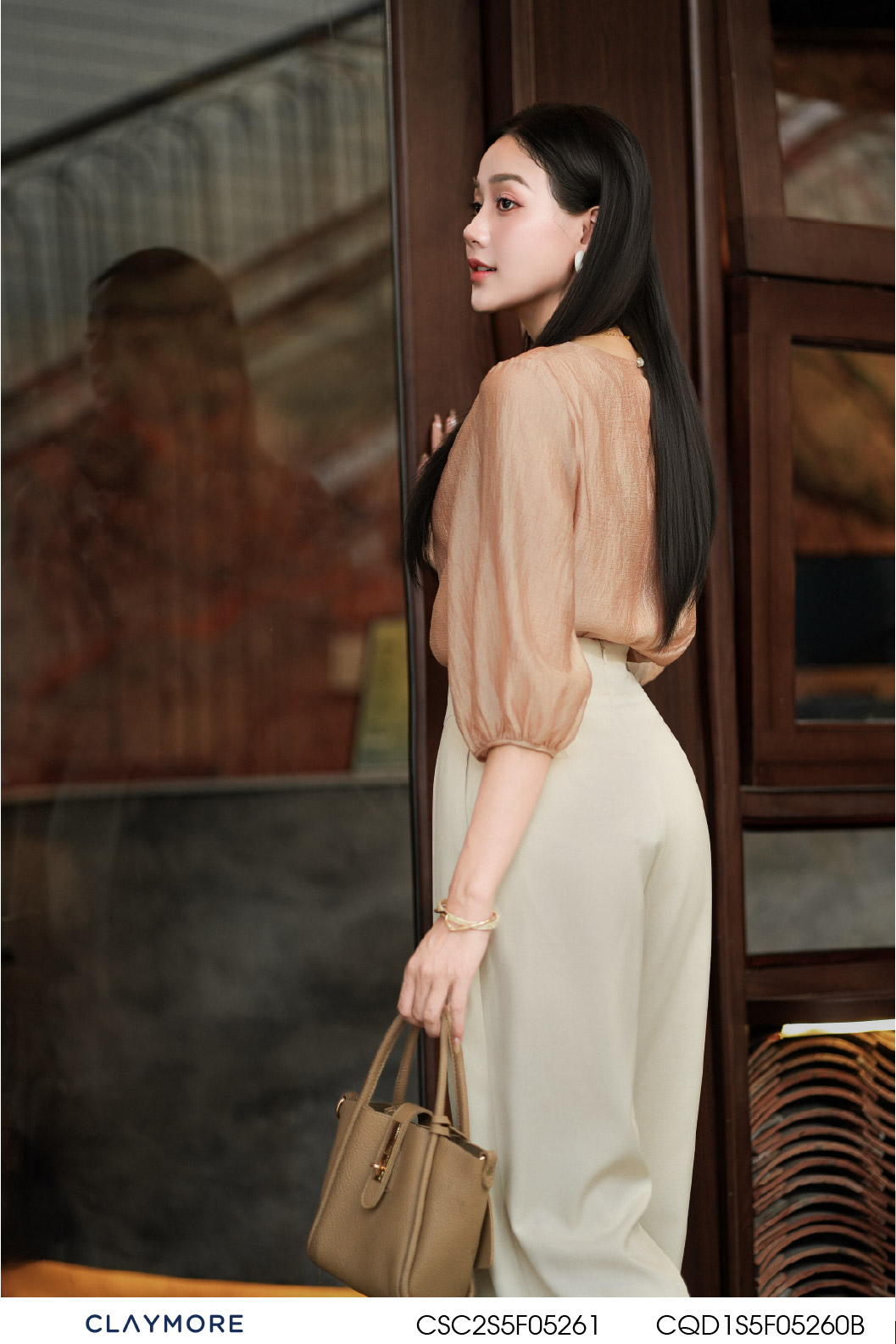 Áo tay bo xếp nhún