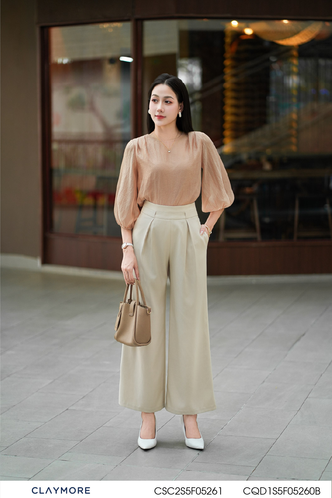 Áo tay bo xếp nhún