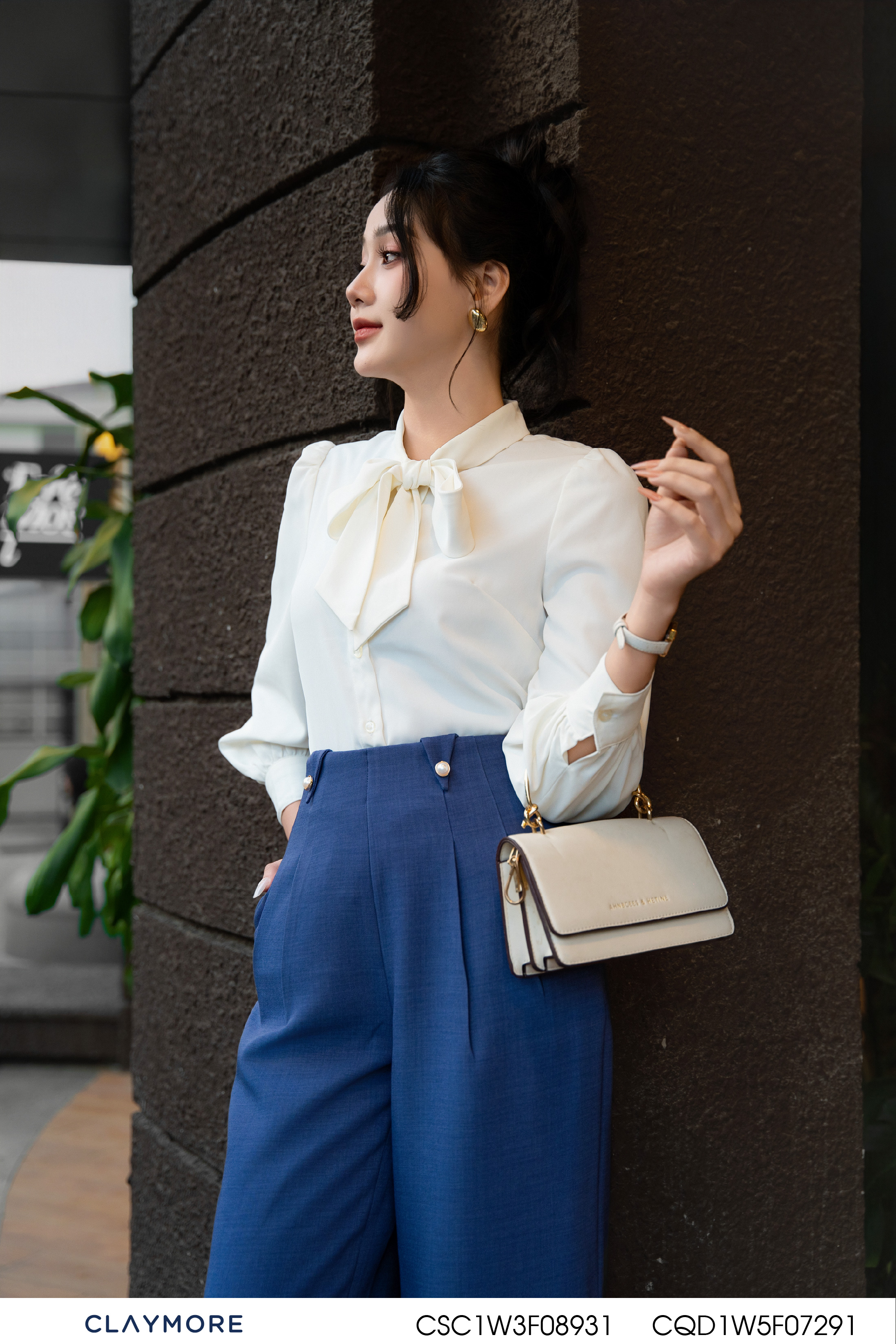 Sơ mi cổ thắt nơ