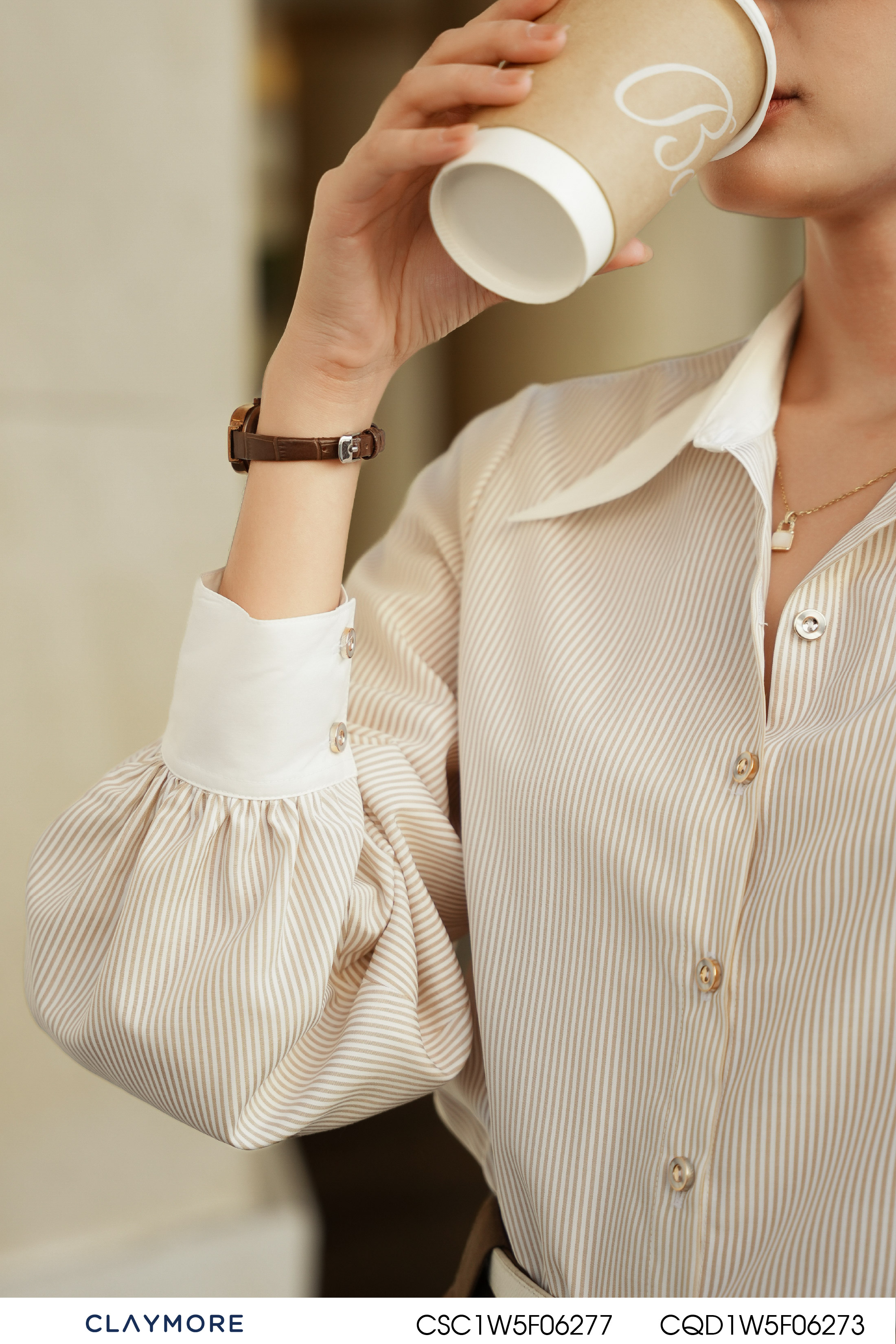Sơ mi phối cổ và tay