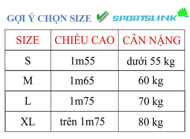 Hướng dẫn chọn Size Quần áo bóng đá Nam