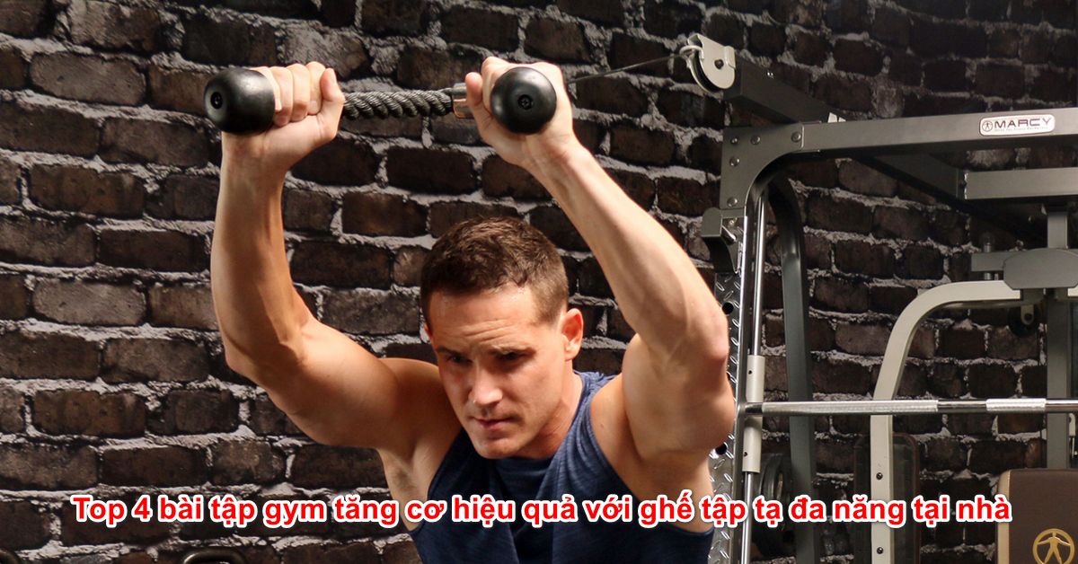 Top 4 bài tập gym tăng cơ hiệu quả với ghế tập tạ đa năng tại nhà