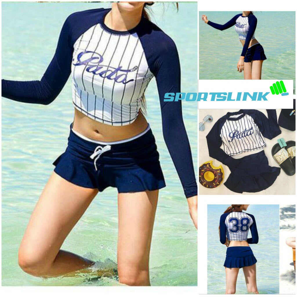 Đồ bơi tay dài, chân váy xòe xanh navy - P2P Bikini - Thương hiệu đồ bơi  nữ, đồ bơi nam hàng đầu Việt Nam