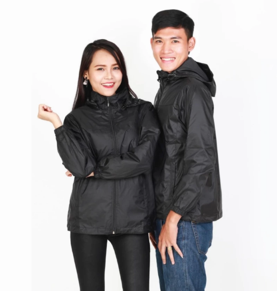 Áo khoác dù 2 lớp Unisex Sportslink (Đen)