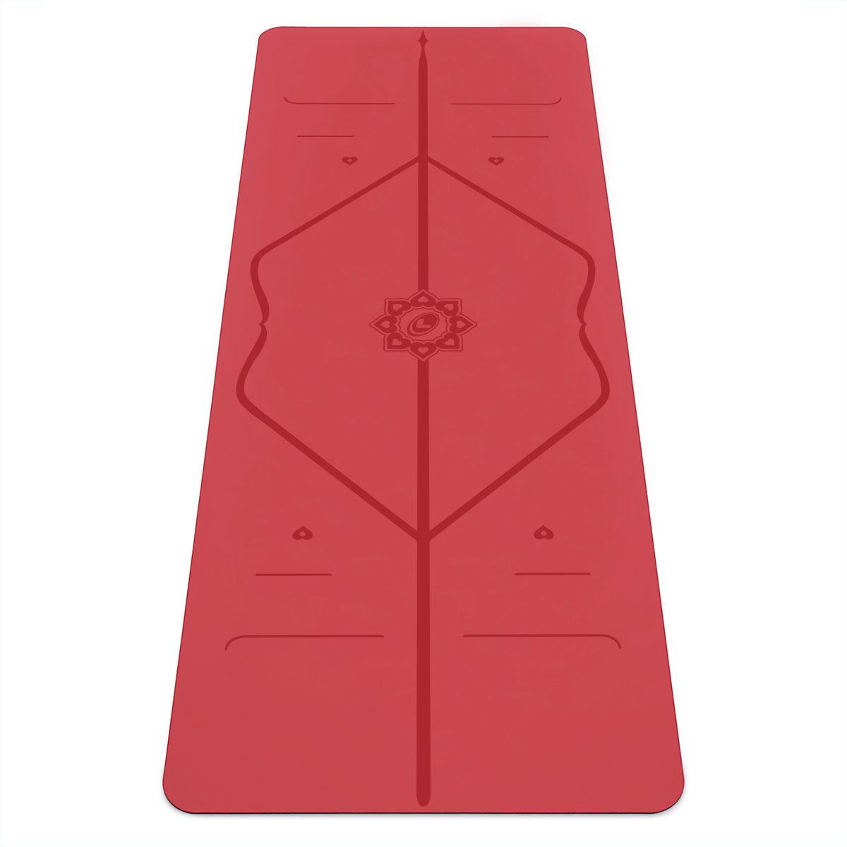 Thảm tập yoga định tuyến cao su tự nhiên Liforme Love Yoga Mat 4.2mm - Red