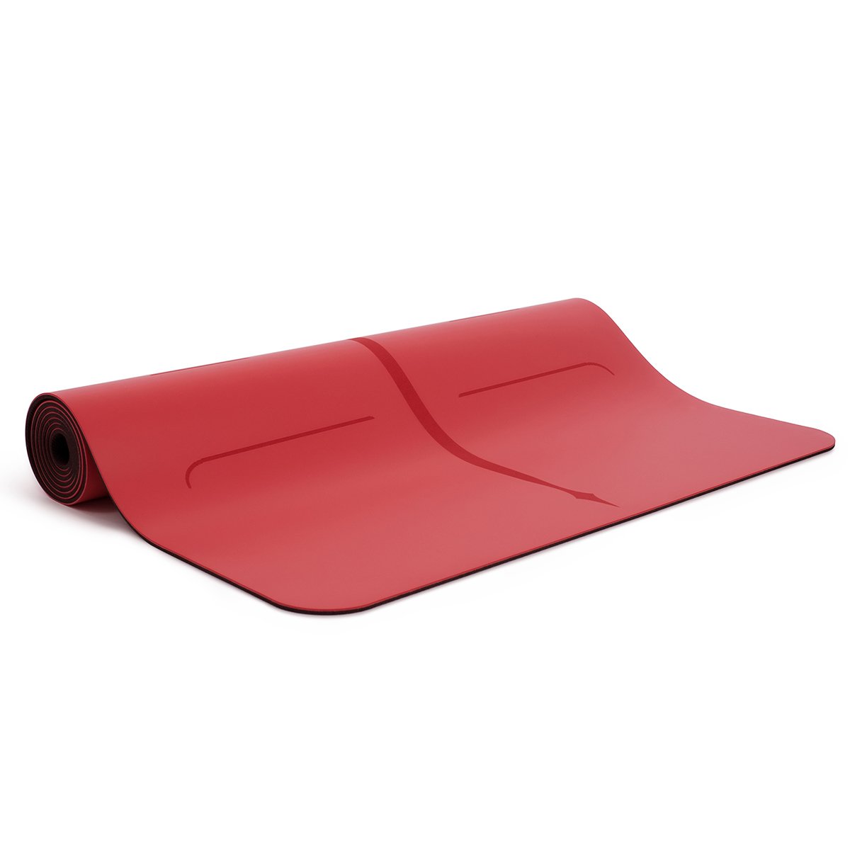 Thảm tập yoga định tuyến cao su tự nhiên Liforme Love Yoga Mat 4.2mm - Red