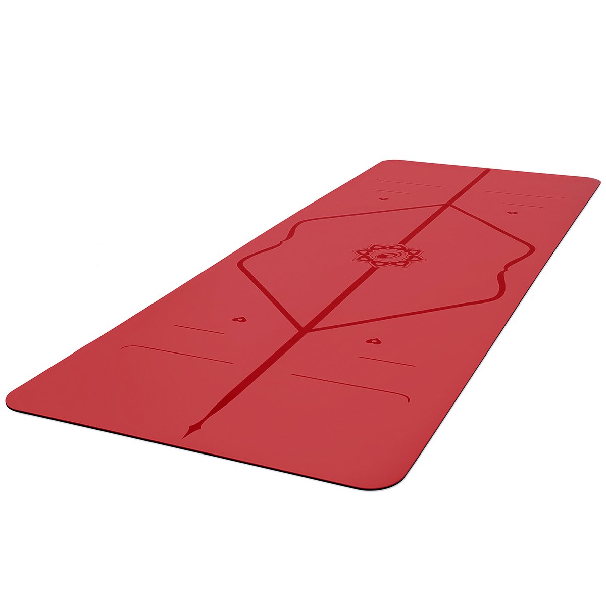 Thảm tập yoga định tuyến cao su tự nhiên Liforme Love Yoga Mat 4.2mm - Red