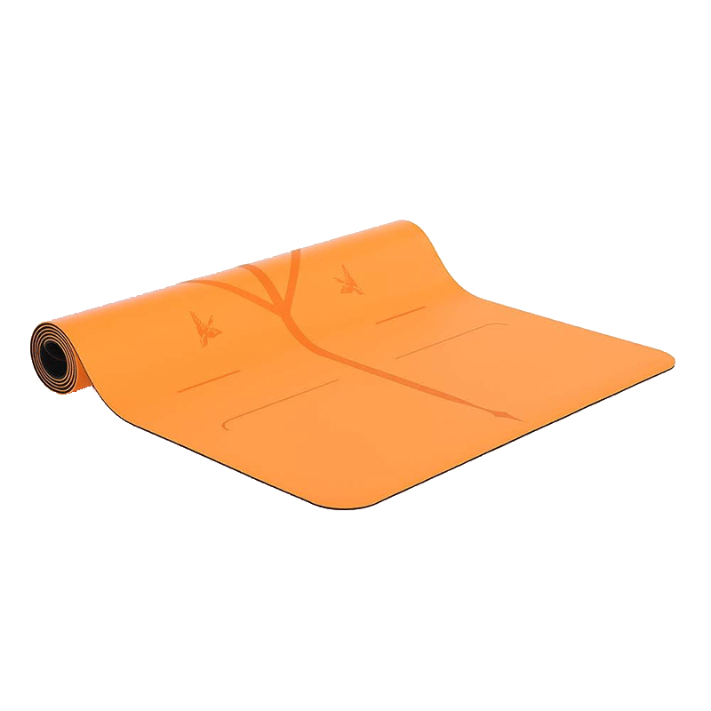 Thảm tập yoga định tuyến cao su tự nhiên Liforme Happiness Mat 4.2mm - Vibrant Orange