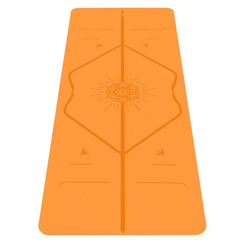 Thảm tập yoga định tuyến cao su tự nhiên Liforme Happiness Mat 4.2mm - Vibrant Orange