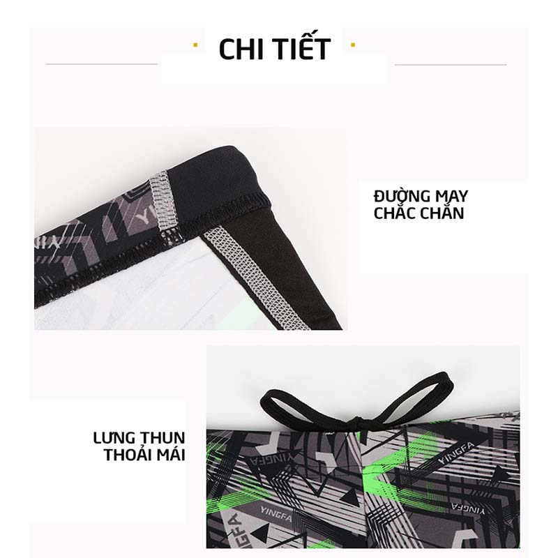 Quần bơi nam Boxer in hoạt tiết Yingfa Y3907