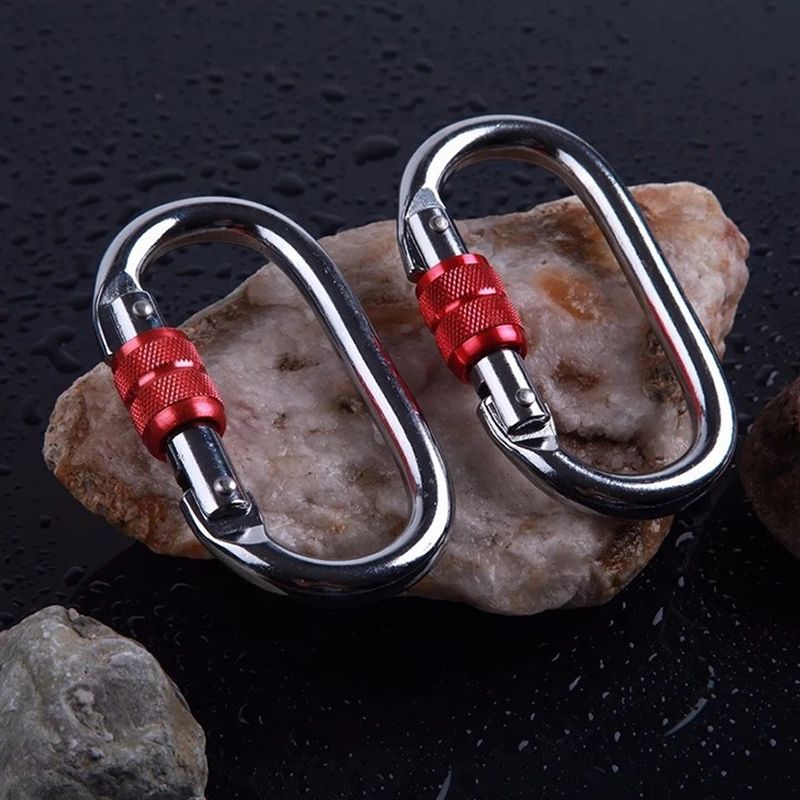 Móc treo khóa chữ D đa năng carabiner dùng treo võng yoga - đi leo núi