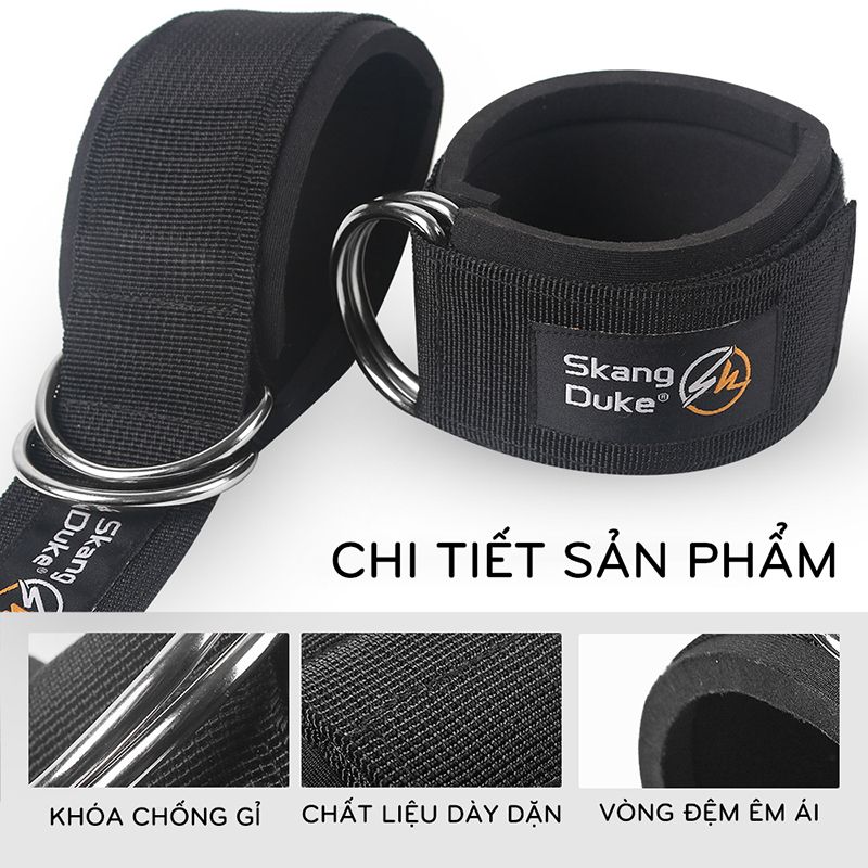 Đai quấn cổ chân hỗ trợ tập chân, mông, đùi với cáp, dây kháng lực SKDK-HJ026 (Cặp)