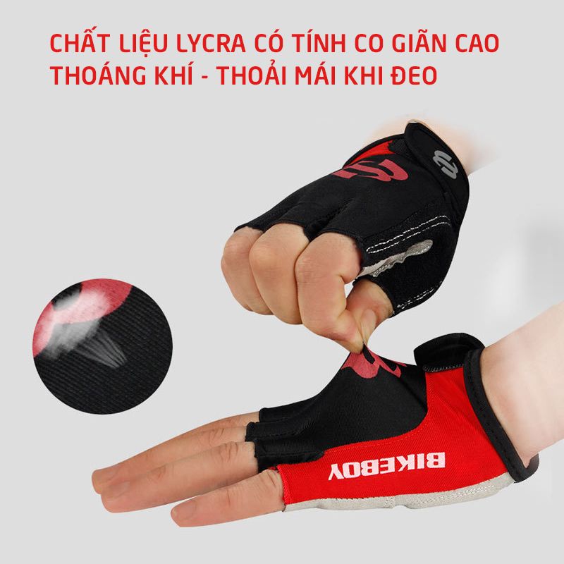 Găng tay xe đạp nửa ngón Bikeboy SBR01