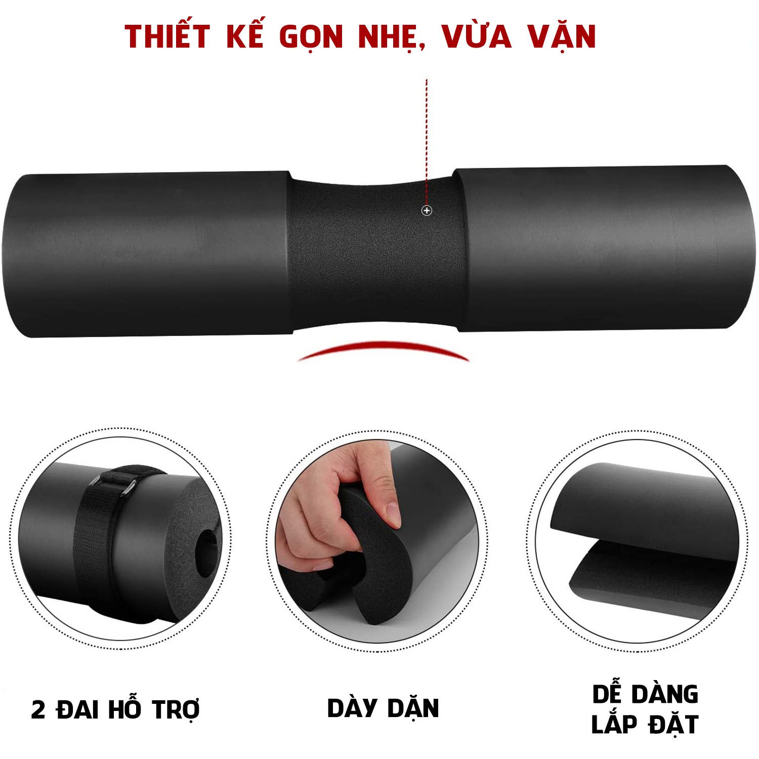 Đệm Lót Mút Xốp Hỗ Trợ Gánh Tạ Squat Barbell Pad Cải Tiến SK038