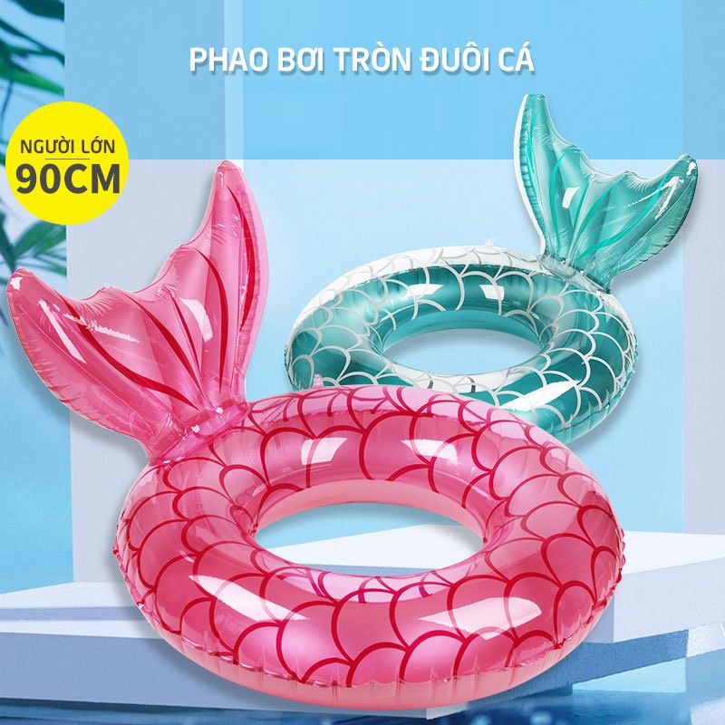 Phao bơi tròn đuôi cá PVC 80cm SW90