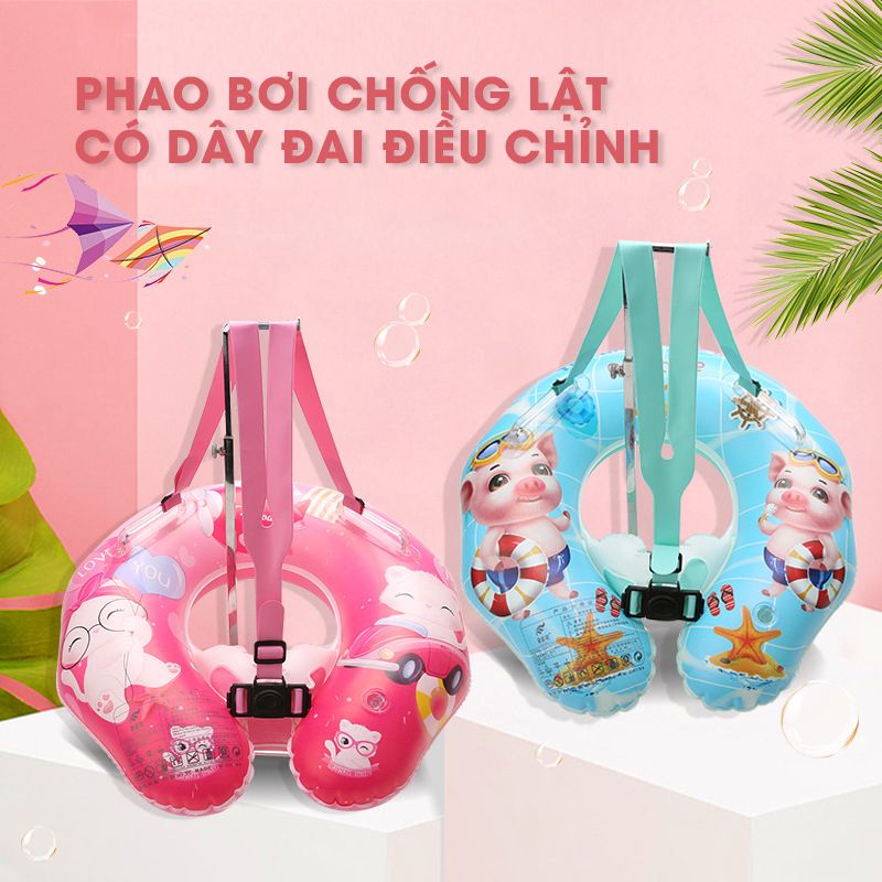 Phao tập bơi chống lật có dây đai điều chỉnh cho bé PQ-25