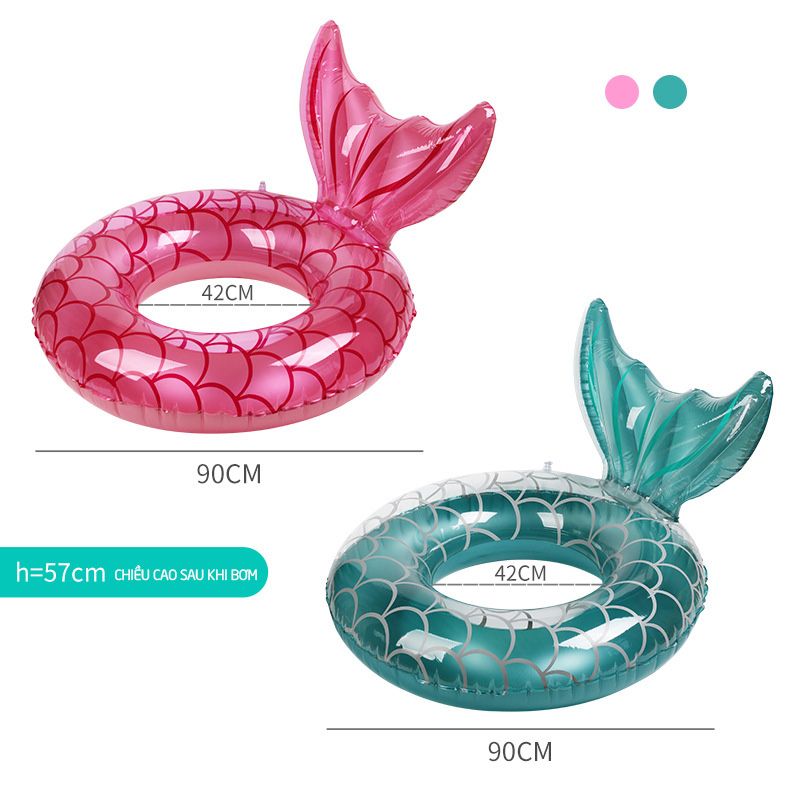 Phao bơi tròn đuôi cá PVC 80cm SW90