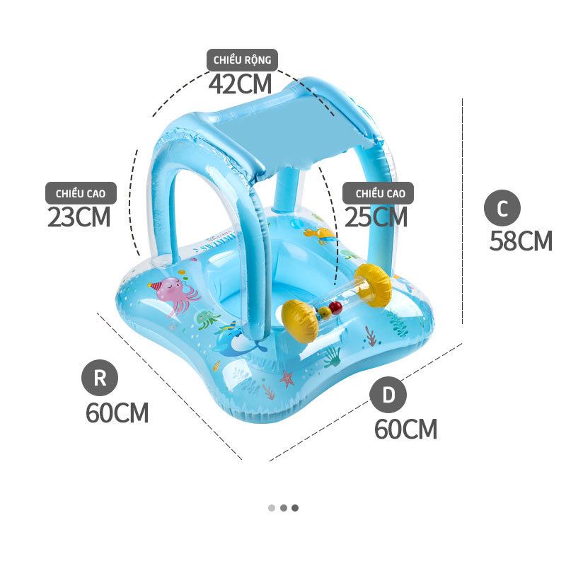 Phao bơi hình vuông có mái che cho bé SWV58