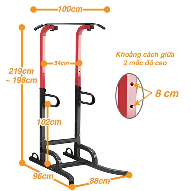 Bộ xà đơn xà kép điều chỉnh độ cao đa năng Gymlink G2622