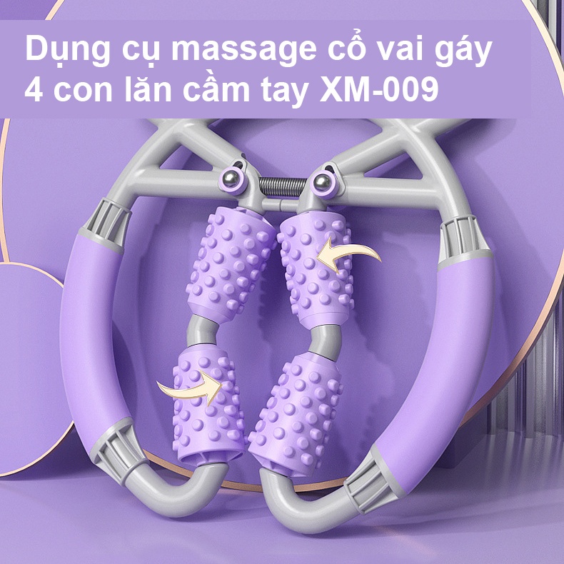 Dụng cụ massage cổ vai gáy 4 con lăn cầm tay XM-009