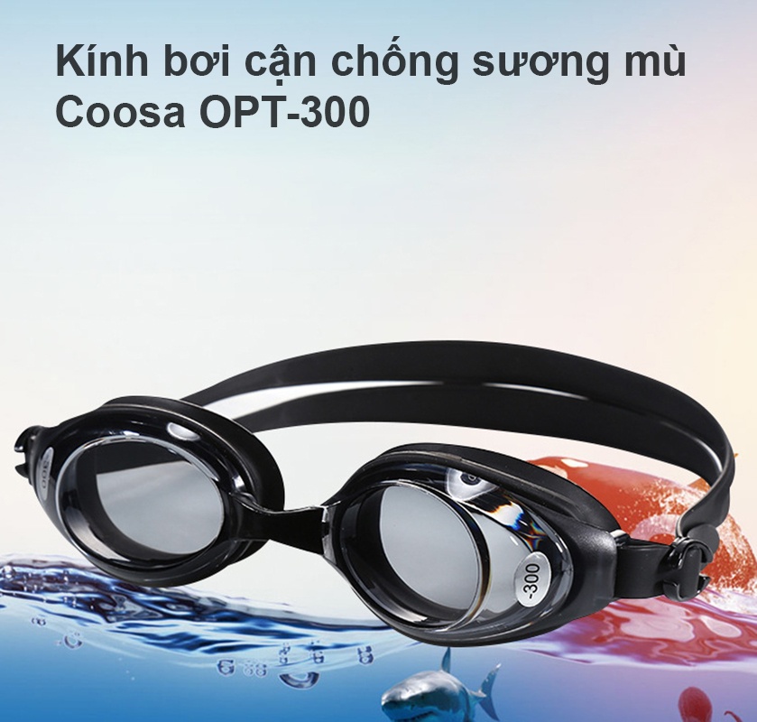 Kính bơi cận chống sương mù Coosa OPT-300