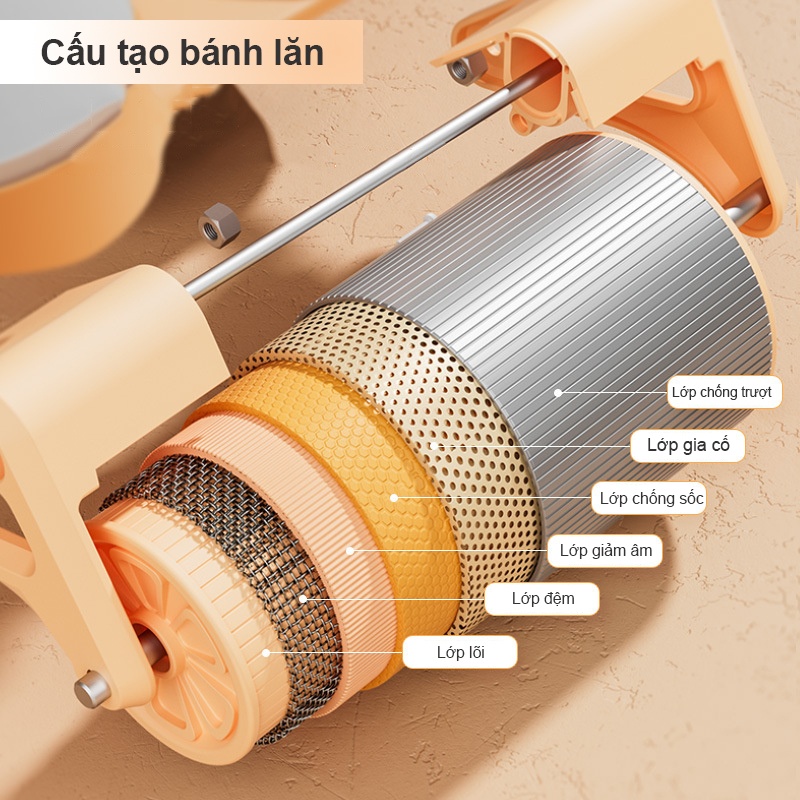 Con lăn tập bụng trợ lực, hỗ trợ khuỷu tay có lò xo tự phục hồi V8