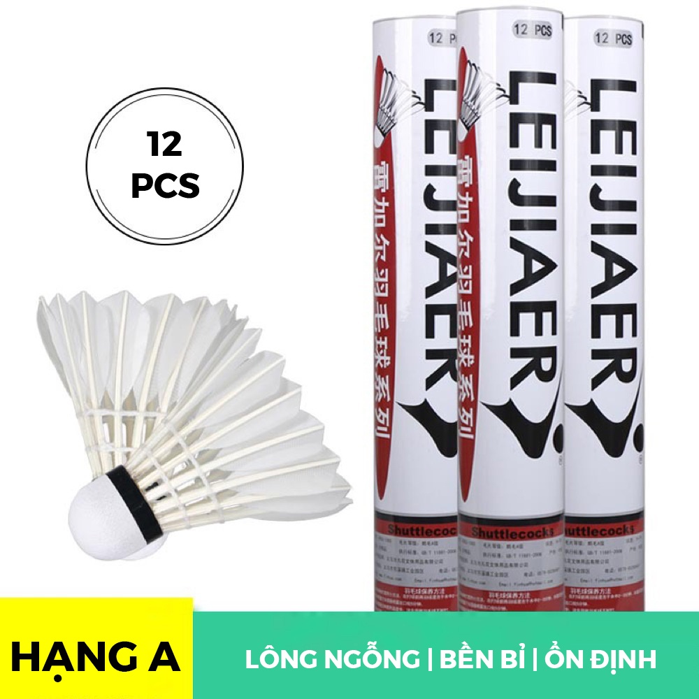 Ống 12 quả cầu lông chất liệu lông ngỗng Leijiaer 1005 bền bỉ