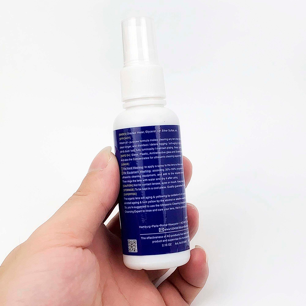 Dung dịch vệ sinh, làm sạch kính đeo mắt AO 60ml chuyên dụng cho tất cả kính bơi, kính cận