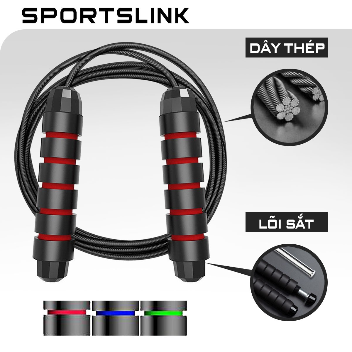 Dây nhảy thể dục lõi thép Gymlink dài 3m