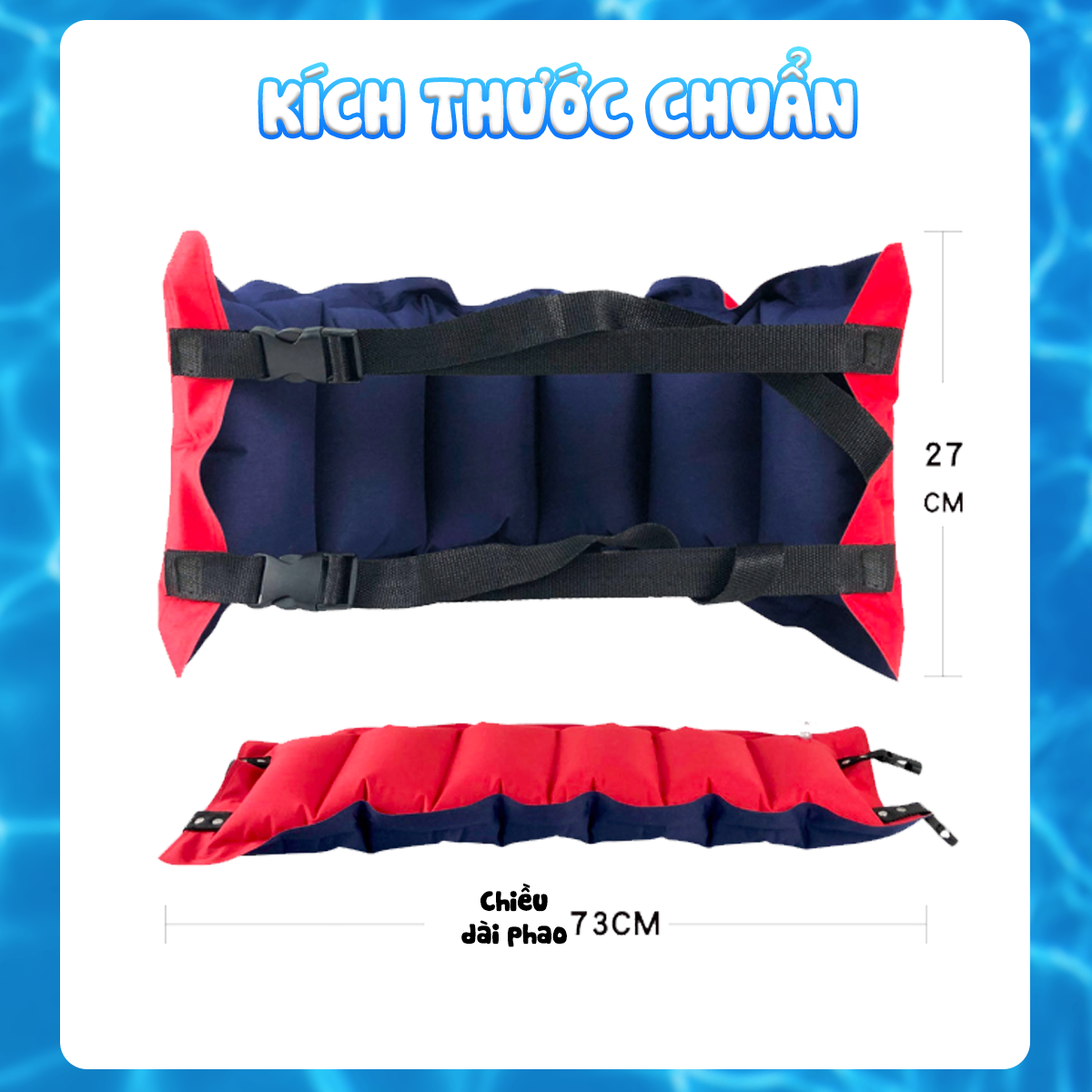 Phao tập bơi đeo bụng bơm hơi khoá cài