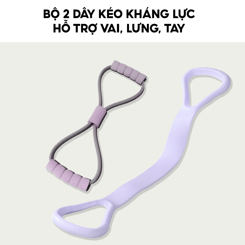 Bộ 2 Dây kháng lực số 8 đúc su và cải tiến - Tím