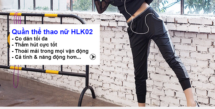 Quần harem thể thao nữ phối màu Gymlink HLK02