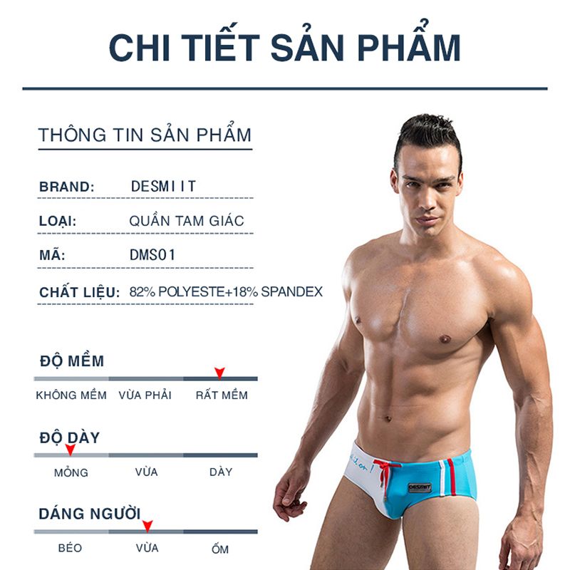 Quần bơi nam tam giác Desmiit DMS01