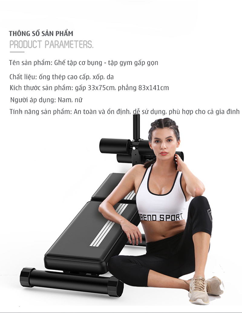 GHẾ TẬP CƠ BỤNG - GHẾ TẬP GYM GẤP GỌN GYMLINK MK4021