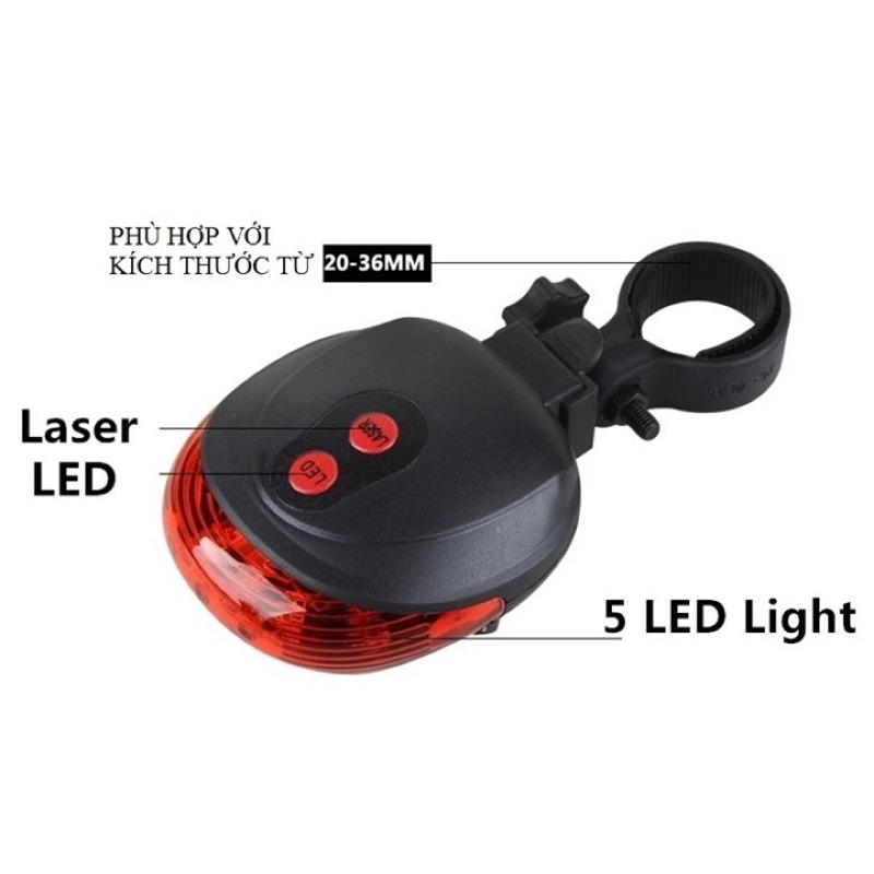 Đèn Chiếu Hậu Laser Gắn Cốt Yên Xe Đạp Đa Chế Độ Goinglink GD5L