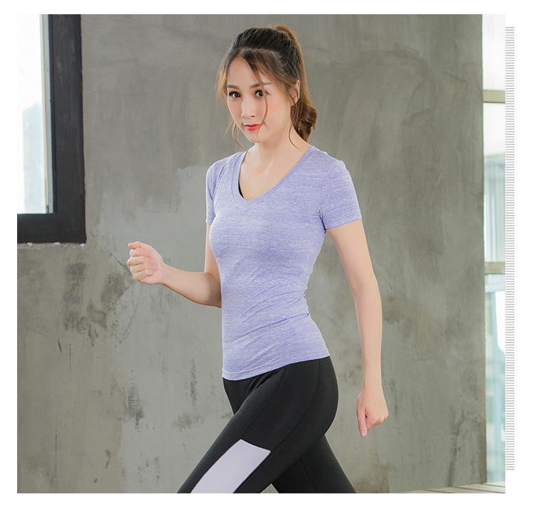 Áo thun thể thao nữ cổ V PRO Fitness Running Gymlink V2118