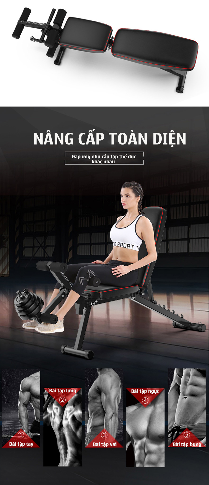 Ghế tập gym đa năng điều chỉnh 4 độ dốc Gymlink MK4018