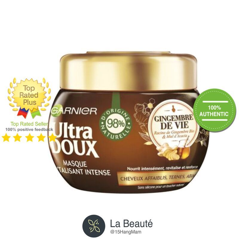 Garnier Masque Revitalisant Intense Ultra Doux Gingembre de Vie - Ủ Tóc Gừng Và Mật Ong 300ml