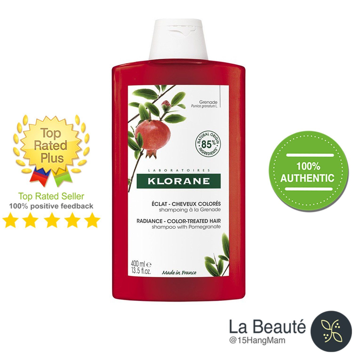 Klorane Shampoo With Pomegranate - Dầu Gội Chiết Xuất Lựu Đỏ Dành Cho Tóc Nhuộm Chống Hư Tổn Phai Màu 400ml